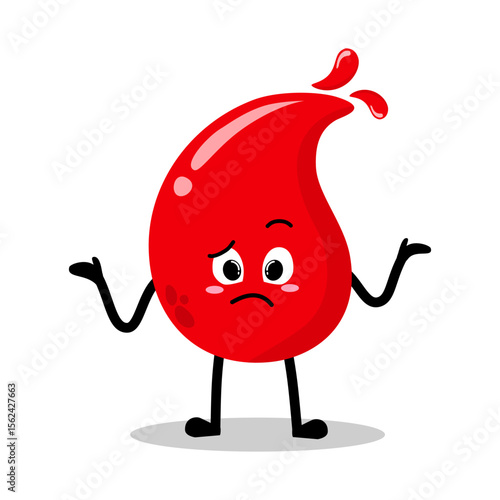 Cute Hand Drawn Red Blood Drop Shrug Don't Know