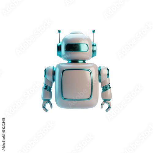 Wallpaper Mural IA AI Robô Ícone Azul e Branco Brilhante Elemento 3D Render PNG Transparente Torontodigital.ca