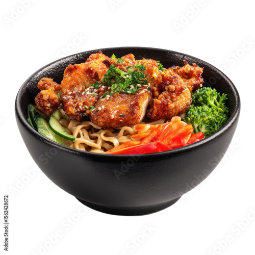 Bowl of food with meat and vegetables