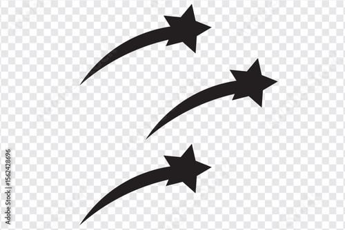 Falling stars set icon meteorites or comets. Star fall icon sign vector. 