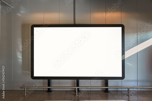 Blank white display screen or billboard