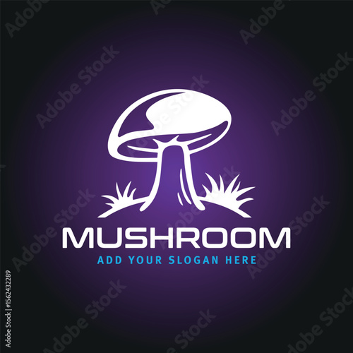 mushroom logo design vector