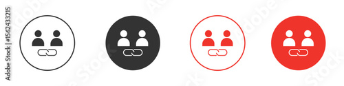 Affiliate link icon. Black style vector icons. Isolated sign symbol