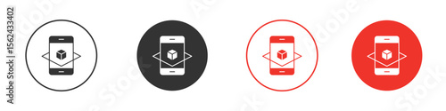 Ar apps icon. Black style vector icons. Isolated sign symbol