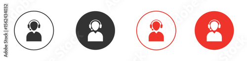 Callcenter icon. Black style vector icons. Isolated sign symbol