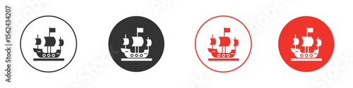 Caravel icon. Black style vector icons. Isolated sign symbol