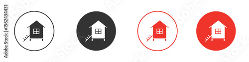 Chicken coop icon. Black style vector icons. Isolated sign symbol