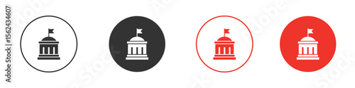 City hall icon. Black style vector icons. Isolated sign symbol