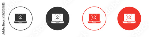 Computer simulation icon. Black style vector icons. Isolated sign symbol