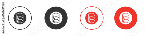 Cylinder database icon. Black style vector icons. Isolated sign symbol