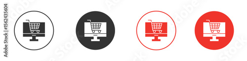 E commerce platform icon. Black style vector icons. Isolated sign symbol