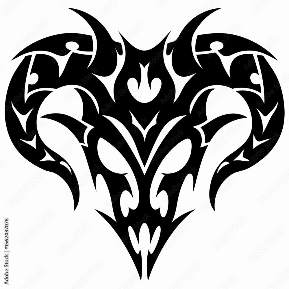 Obraz premium Cyberpunk Ram Skull Tattoo Design