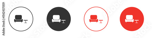 Lounge icon. Black style vector icons. Isolated sign symbol