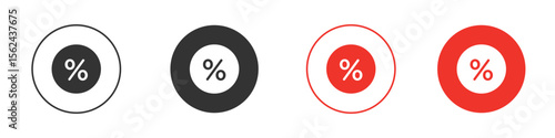 Percent icon. Black style vector icons. Isolated sign symbol