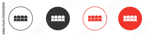 Roof tile icon. Black style vector icons. Isolated sign symbol