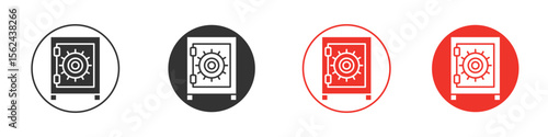 Safe icon. Black style vector icons. Isolated sign symbol