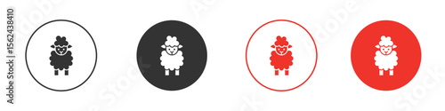 Sheep icon. Black style vector icons. Isolated sign symbol