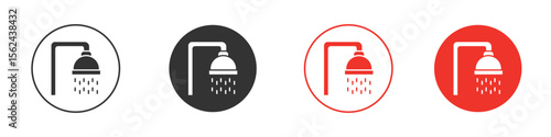 Shower Head icon. Black style vector icons. Isolated sign symbol