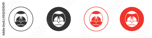 Tonsillitis icon. Black style vector icons. Isolated sign symbol