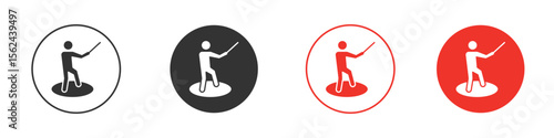Wakeboarding icon. Black style vector icons. Isolated sign symbol