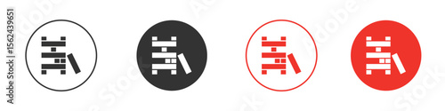 Wooden block icon. Black style vector icons. Isolated sign symbol