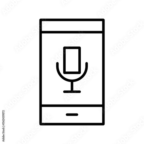 Mobile Voice News App Icon Vector. Smartphone Mic Logo.