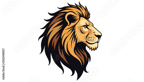 Powerful lion head on light background, symbol of strength and courage, wildlife concept