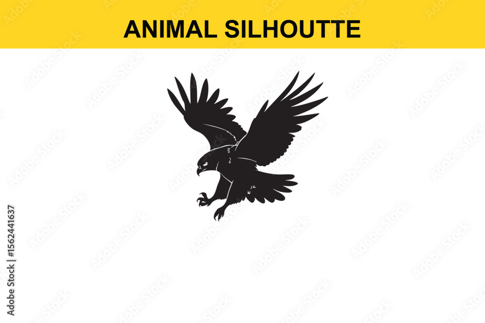 Obraz premium Hawk Silhouette vector editable changeable