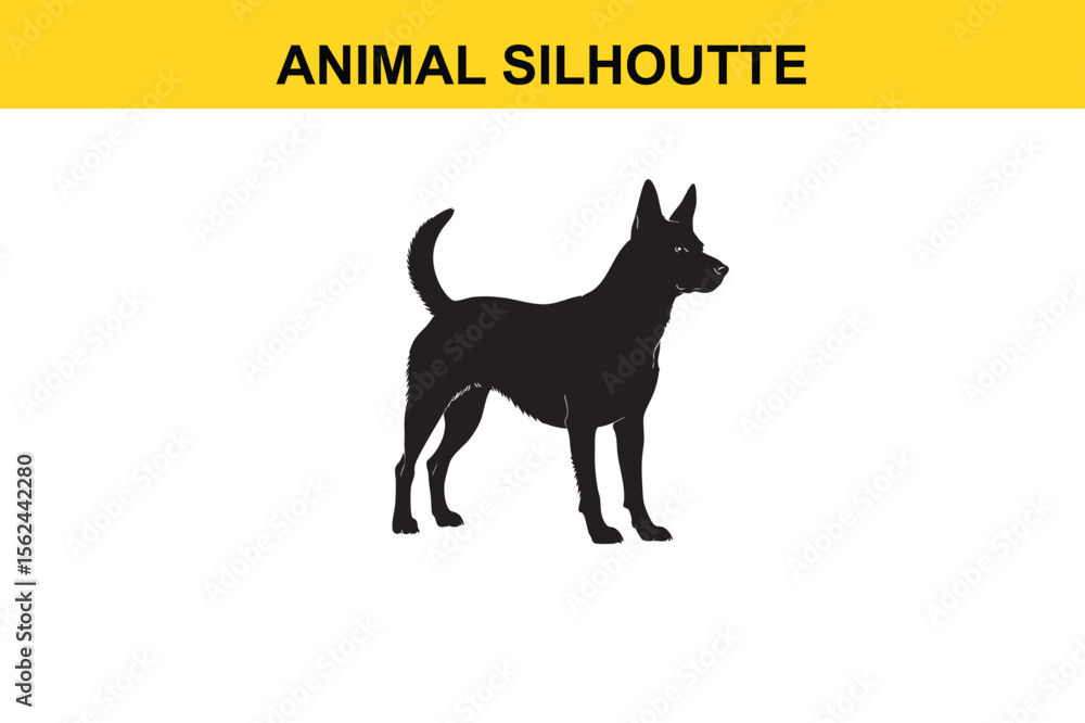 Naklejka premium Dog Silhoutte vector editable changeable