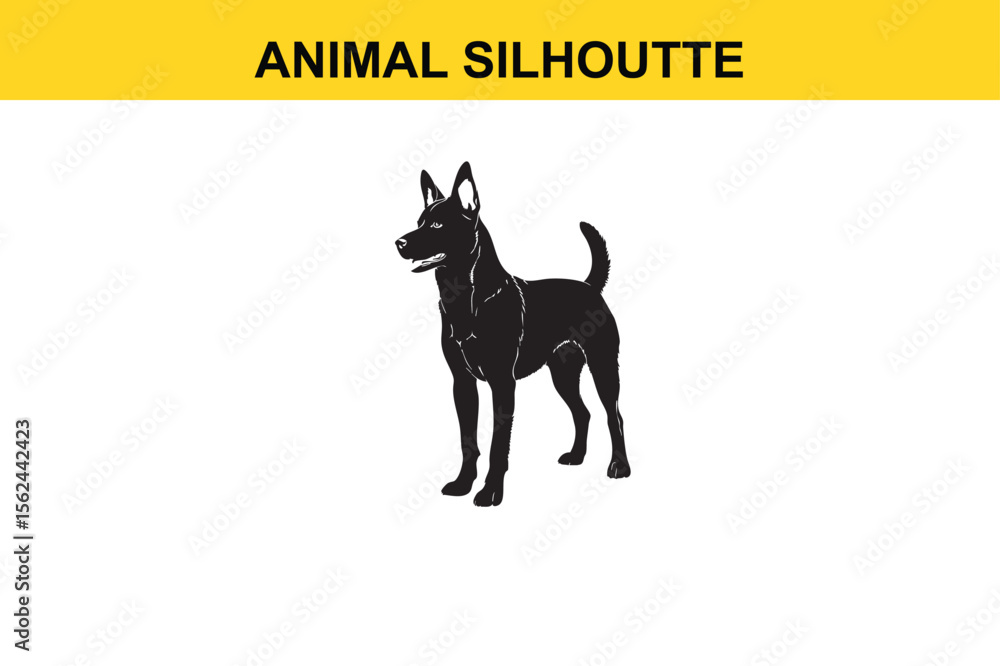 Naklejka premium Dog Silhoutte vector editable changeable