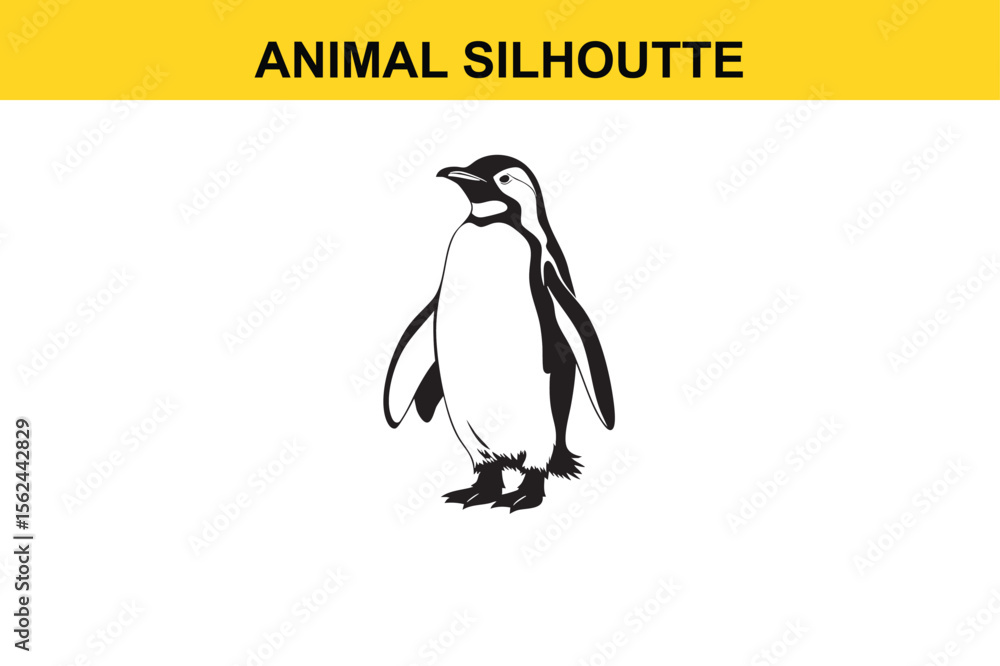 Obraz premium Penguin Silhoutte vector editable changeable 