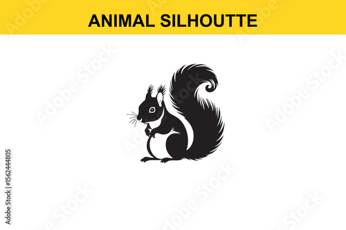 Squirrel Silhoutte vector editable changeable