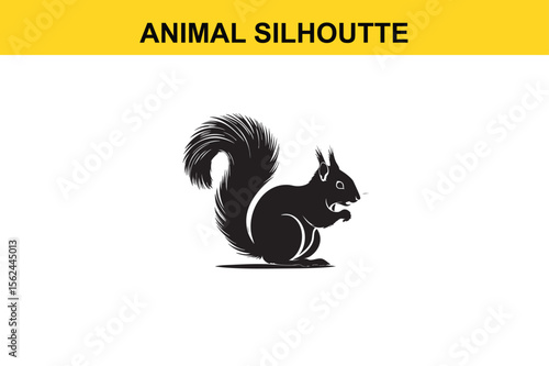 Squirrel Silhoutte vector editable changeable