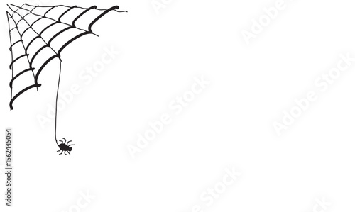 Spider web black color element design graphic object copy space sign symbol happy halloween day 31 st october month spider web happy halloween trick or treat fear arachnid skittish autumn halloween
