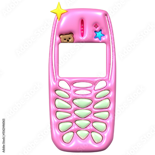 3d mobile phone frame Y2K