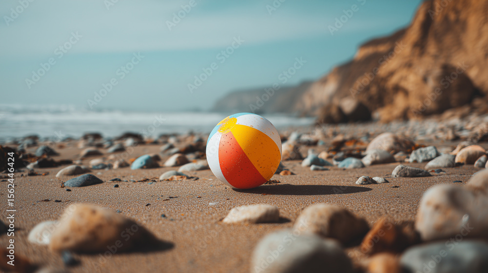 Obraz premium A Beach Ball on the Beach