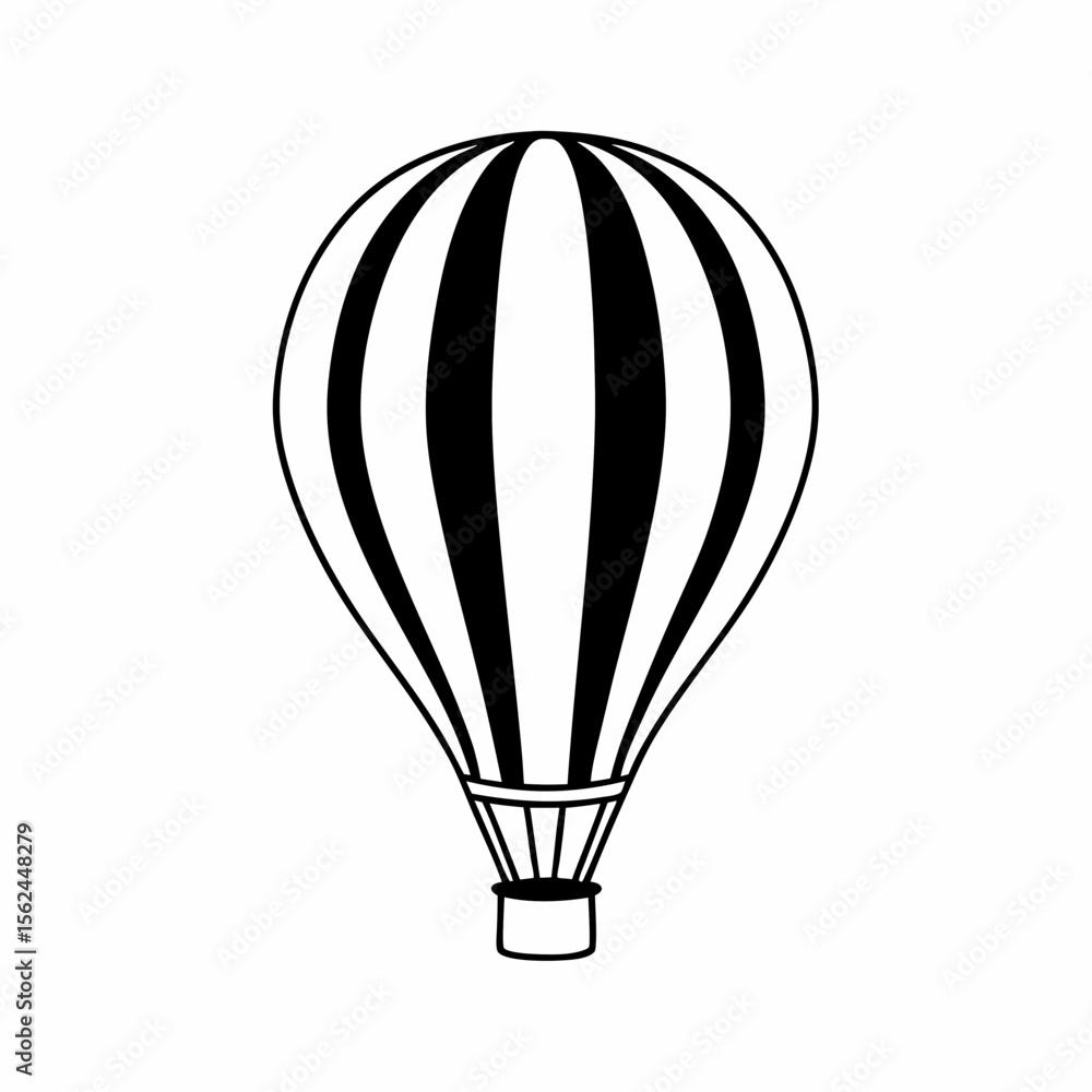 Obraz premium Hot air balloon icon in minimal line style