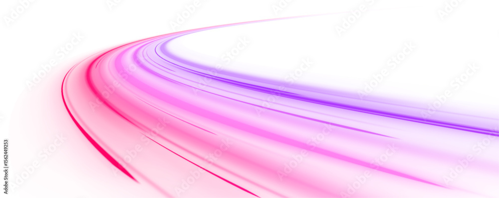 Obraz premium Expressway and vehicle headlights effect vivid speed motion and glowing light trails, cyberpunk-inspired data acceleration background with bright waves and vortex for PNG graphic design.