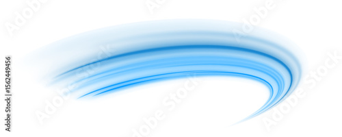 Blue wave curved lines for presentations, illustration of articles and publications on technological trends and innovations, covers of technological magazines. Light arc in blue colors.	