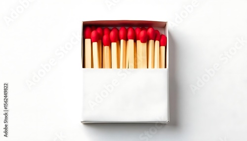 Matches in box isolated on white, created with generative ai