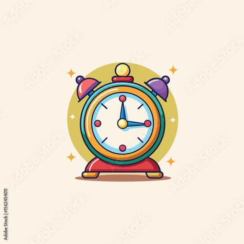 Cartoon classic clock illustration art