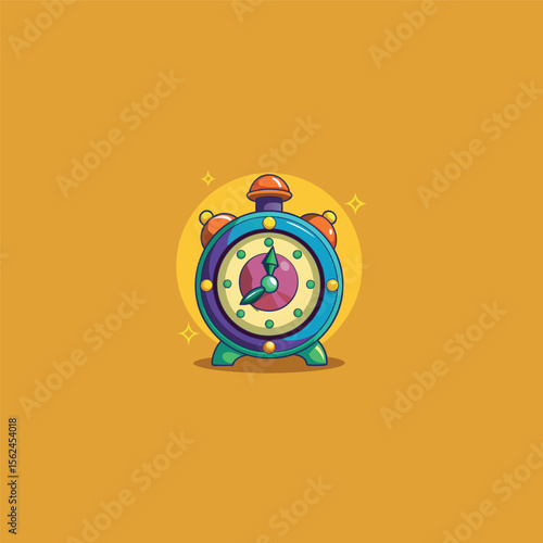 Cartoon classic clock illustration art