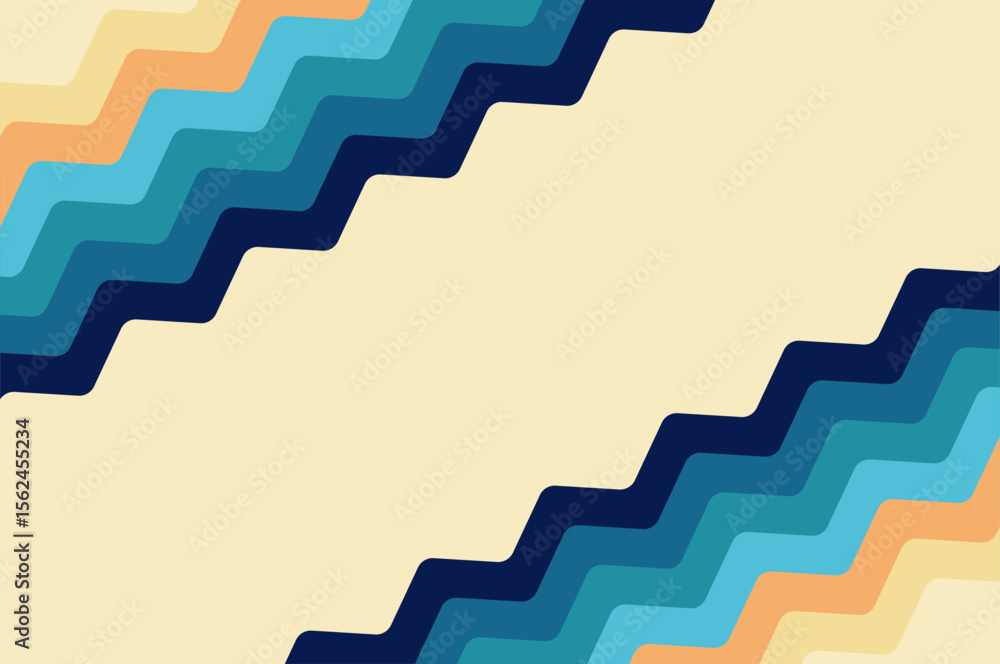 Fototapeta premium Geometric rounded line striped with retro colorful. Retro style design template abstract background with copy space.