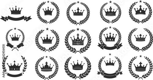 Simple black and white icon set of a control panel or ui elements organized in a grid structure perfect for web designs