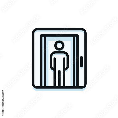 Elevator operator standing inside an elevator with open doors  
