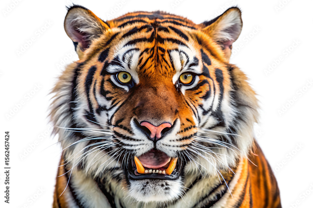 Obraz premium Majestic Tiger Close-Up Orange and Black Stripes, Intense Gaze