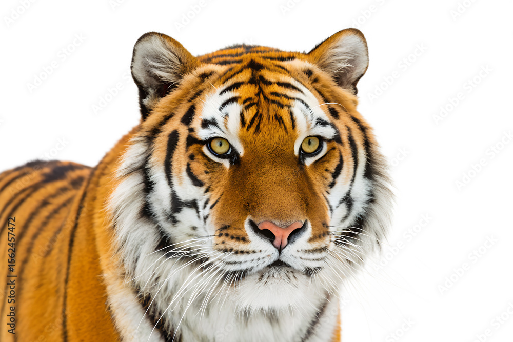 Naklejka premium Majestic Siberian Tiger Close-up Portrait of a Powerful Wild Cat