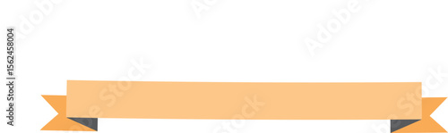: Simple Orange Flat Ribbon Banner - Clean Horizontal Design for Sales, Promotions, Announcements, and Important Text with Copy Space