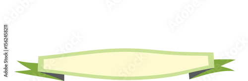 Clean Green and Beige Ribbon Banner - Fresh and Modern Design Element for Text, Sales, Eco-Friendly Themes, Announcements, and Promotions