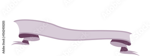 Elegant Wavy Purple Ribbon Banner - Graceful Curved Design Element for Announcements, Sales, Special Offers, and Decorative Text Presentation